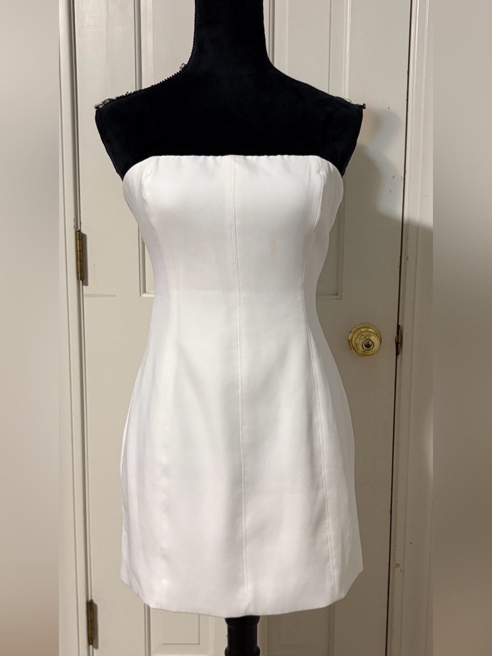 MESHKI Strapless White Sheath Dress